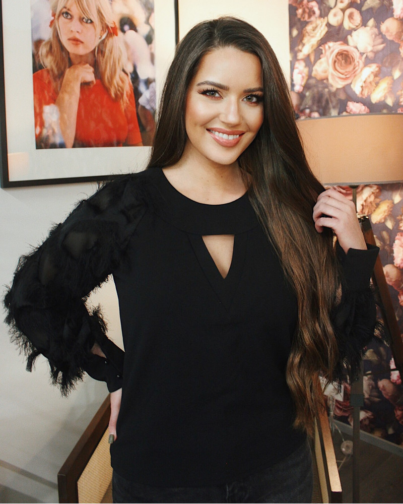 GALAXY FRINGE BLOUSE BLACK