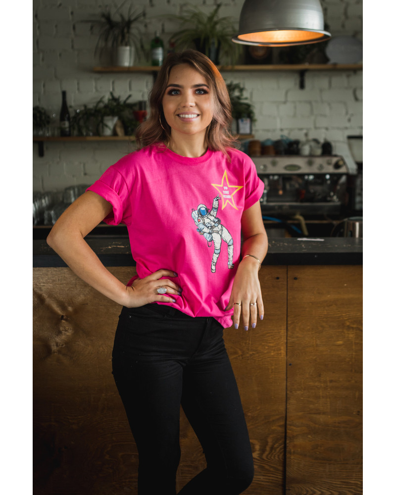 TO THE STARS UNISEX T-SHIRT FUCHSIA