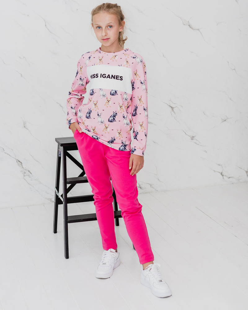 MISS IGANES KIDS BULLDOGS SWEATSHIRT PINK