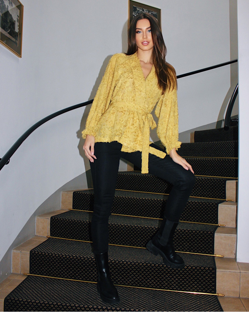 FRINGE JACKET MUSTARD YELLOW