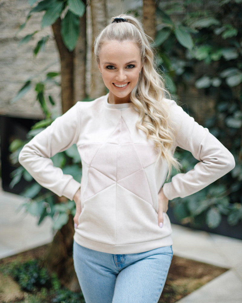 BLUSH STAR SWEATSHIRT SUEDE PASTEL