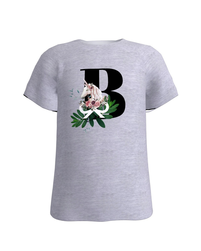 LETTER B KIDS T-SHIRT LIGHT GREY