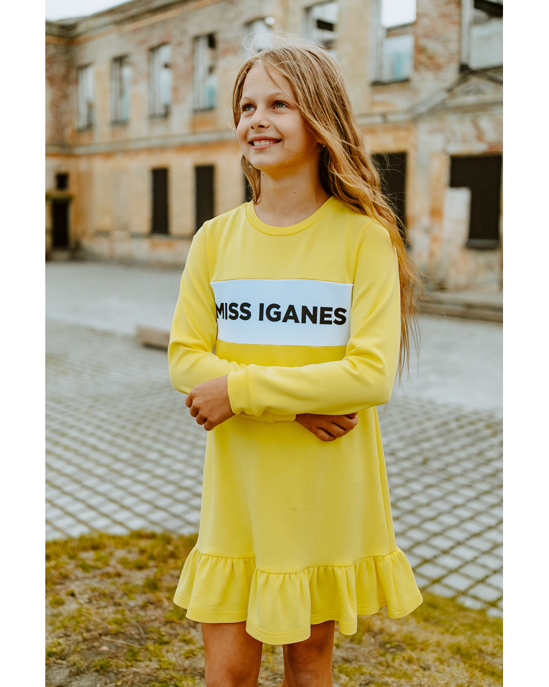 MISS IGANES KIDS FRILL DRESS YELLOW
