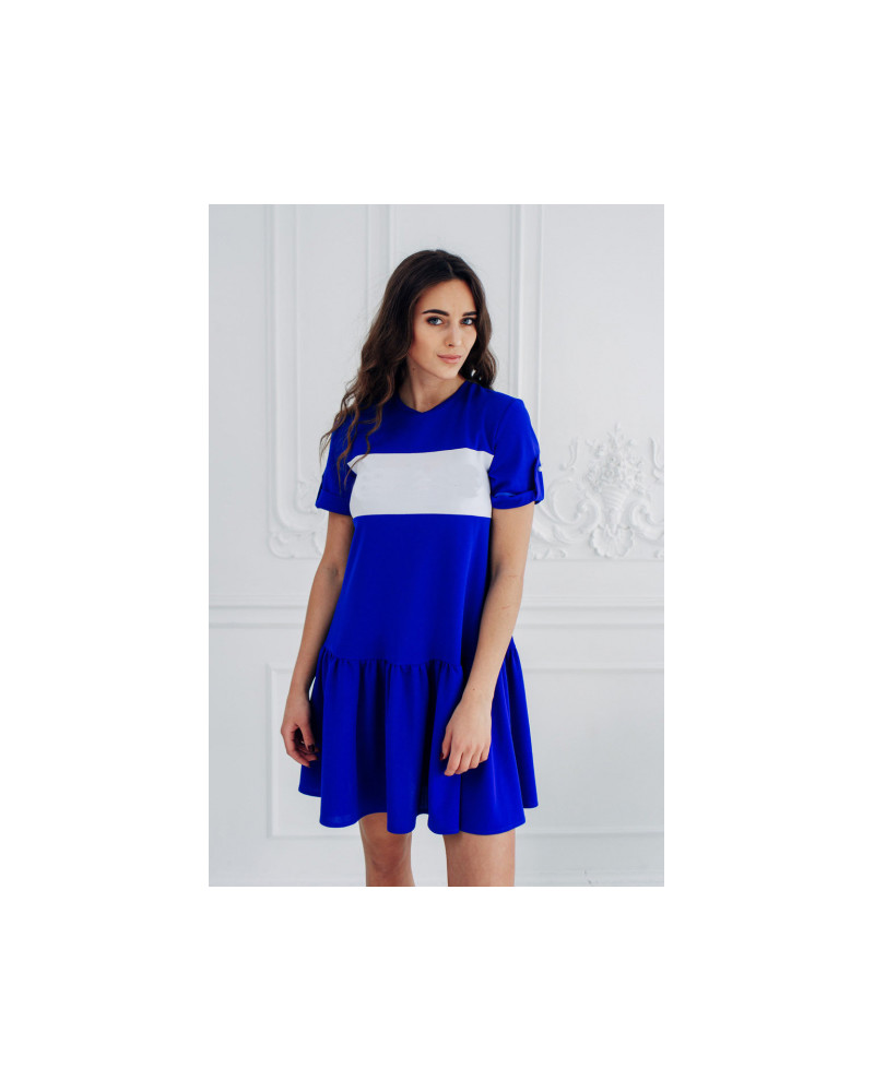 CUSTOM BLUE PEARL FRILL DRESS