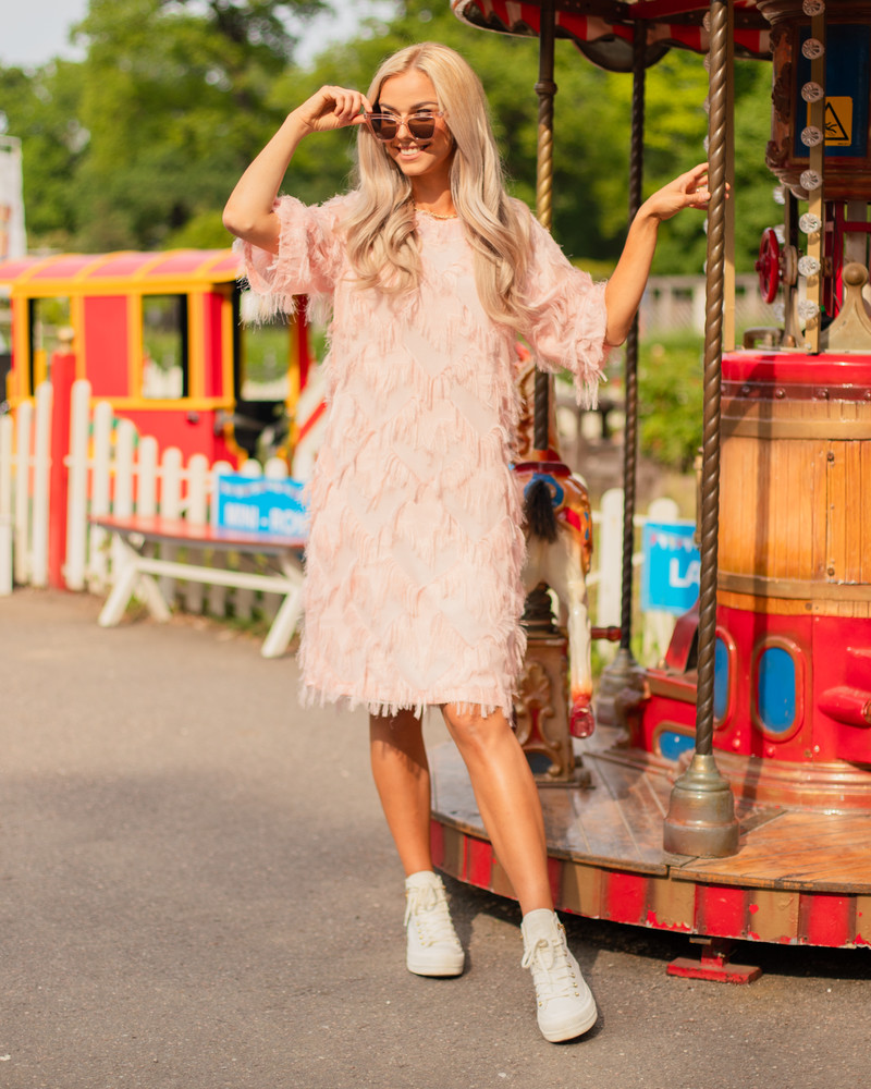 FRINGE DRESS PEACHY