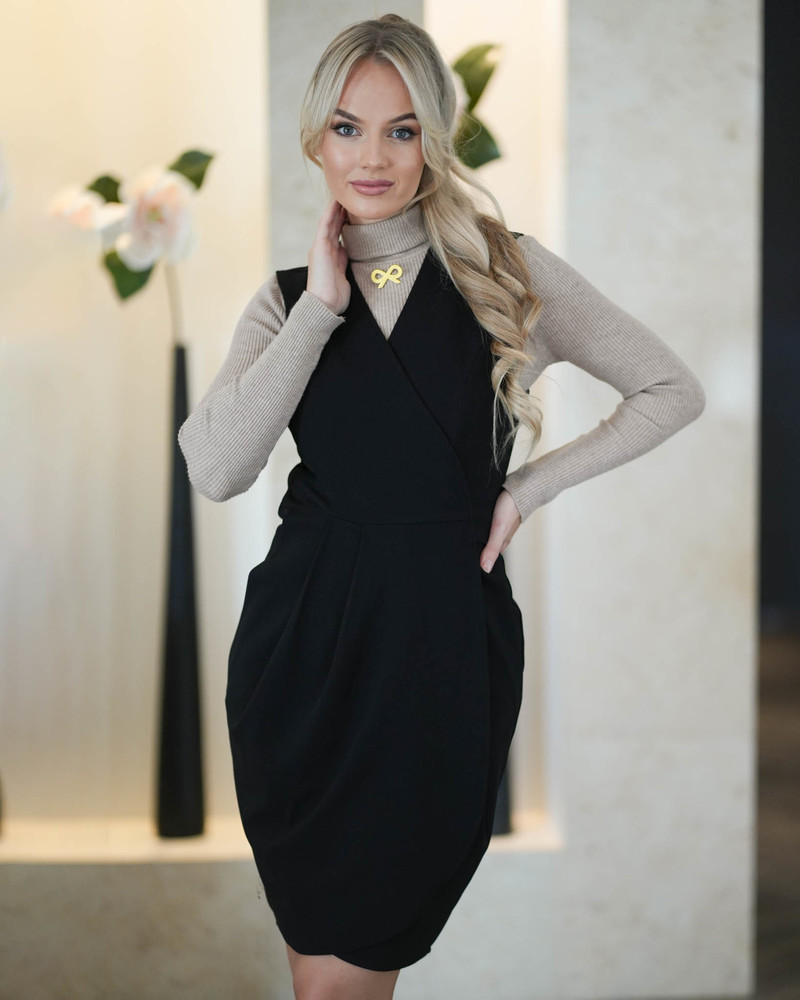 TULIP POCKET DRESS BLACK