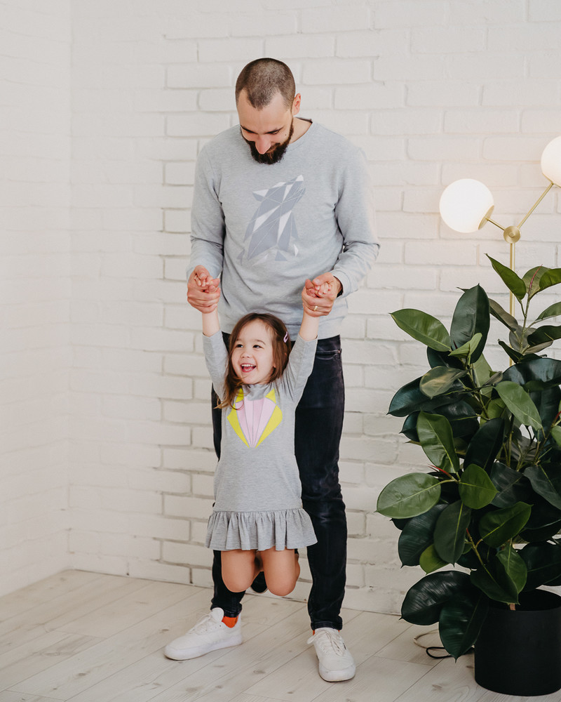YELLOW FOX KIDS FRILL DRESS LIGHT GREY