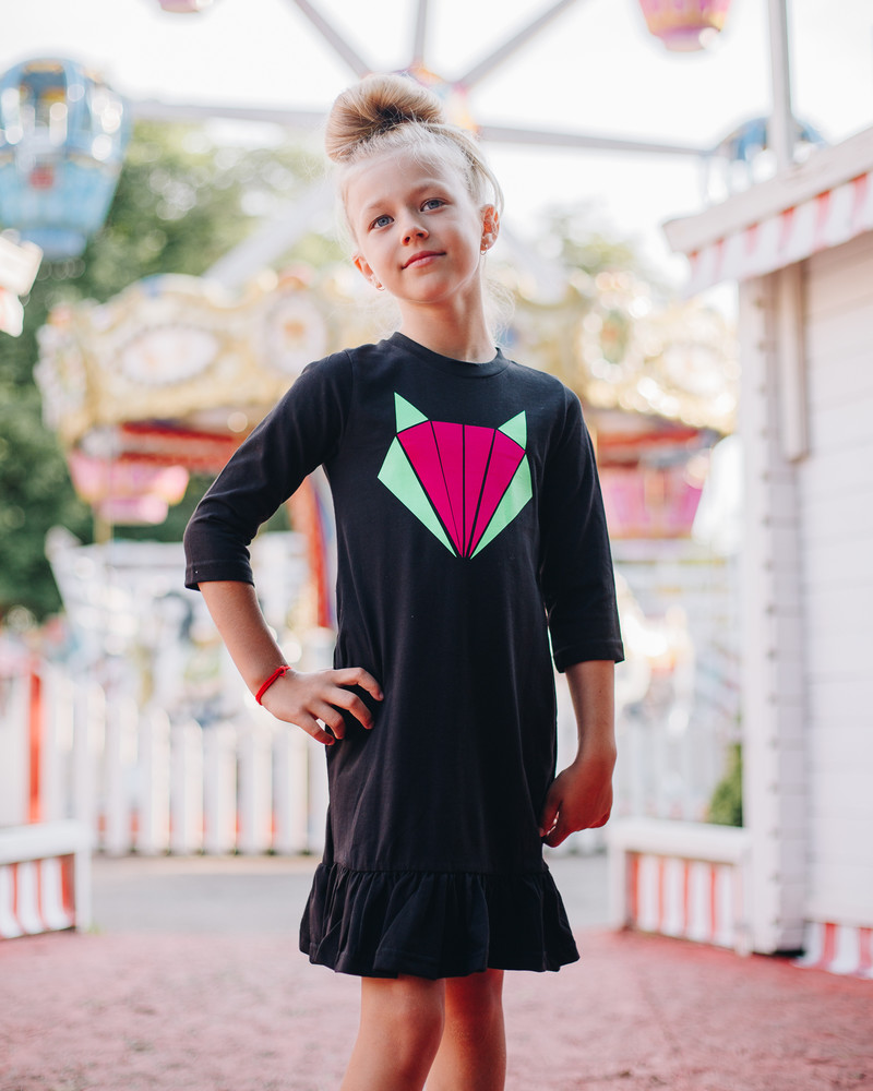 COLORFUL FOX KIDS DRESS BLACK