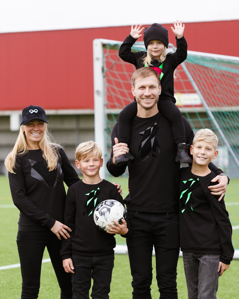 ABSTRACT WOLF KIDS SWEATSHIRT NEON BLACK
