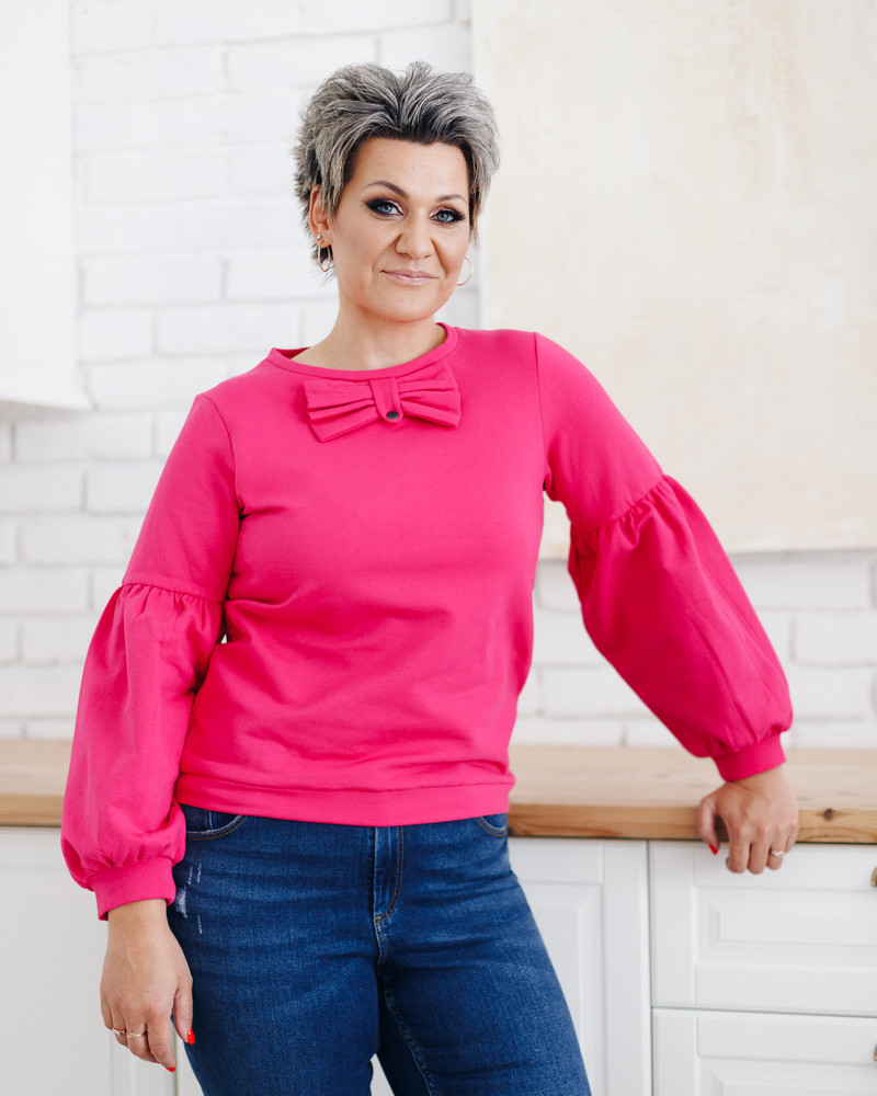 ALICE BOW SWEATSHIRT FUCHSIA