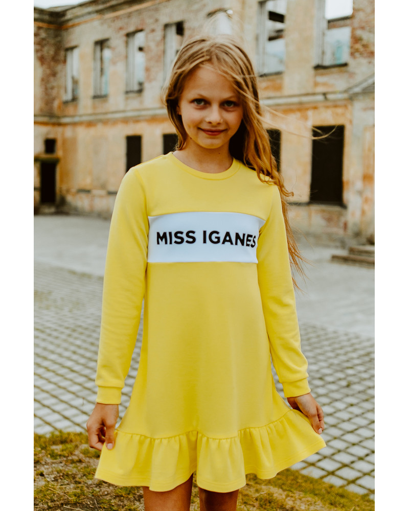 MISS IGANES KIDS FRILL DRESS YELLOW