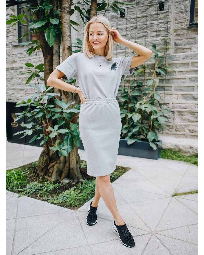 PENCIL SKIRT GREY TRIKO