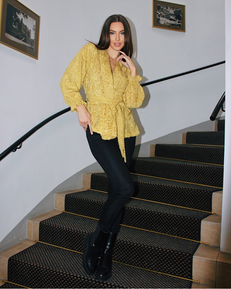 FRINGE JACKET MUSTARD YELLOW