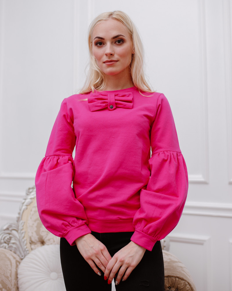 ALICE BOW SWEATSHIRT FUCHSIA