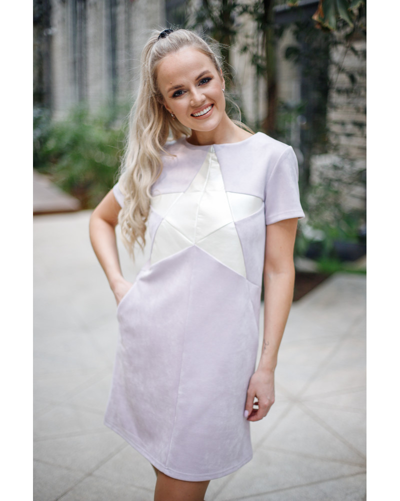 PEARL STAR DRESS SUEDE LILAC