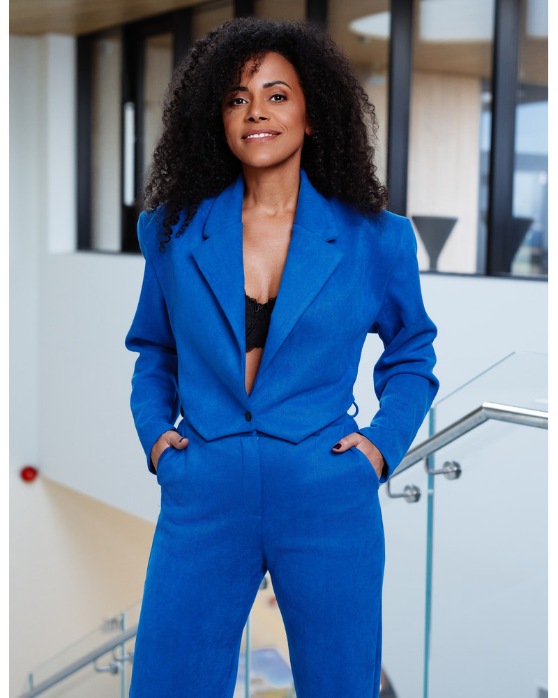 CROP JACKET BLUE