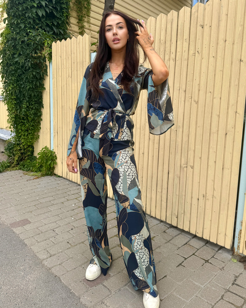 CAMO BOHO WIDE TROUSERS GREEN