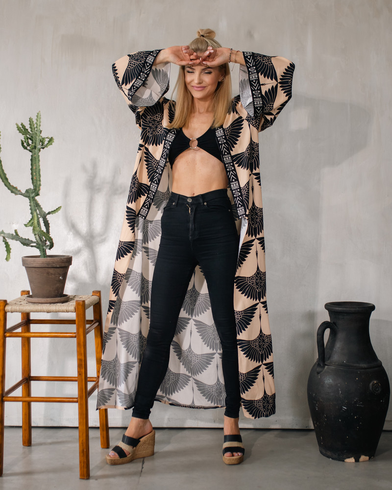 LETRIBE UNISEX STORK KIMONO