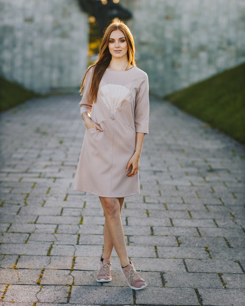SAND FOX POCKET DRESS BEIGE