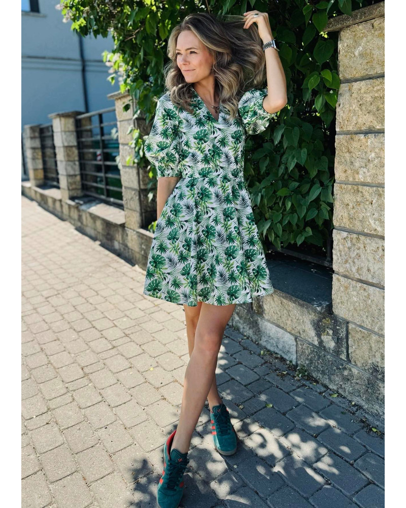 PUFF CIRCLE DRESS JUNGLE GREEN