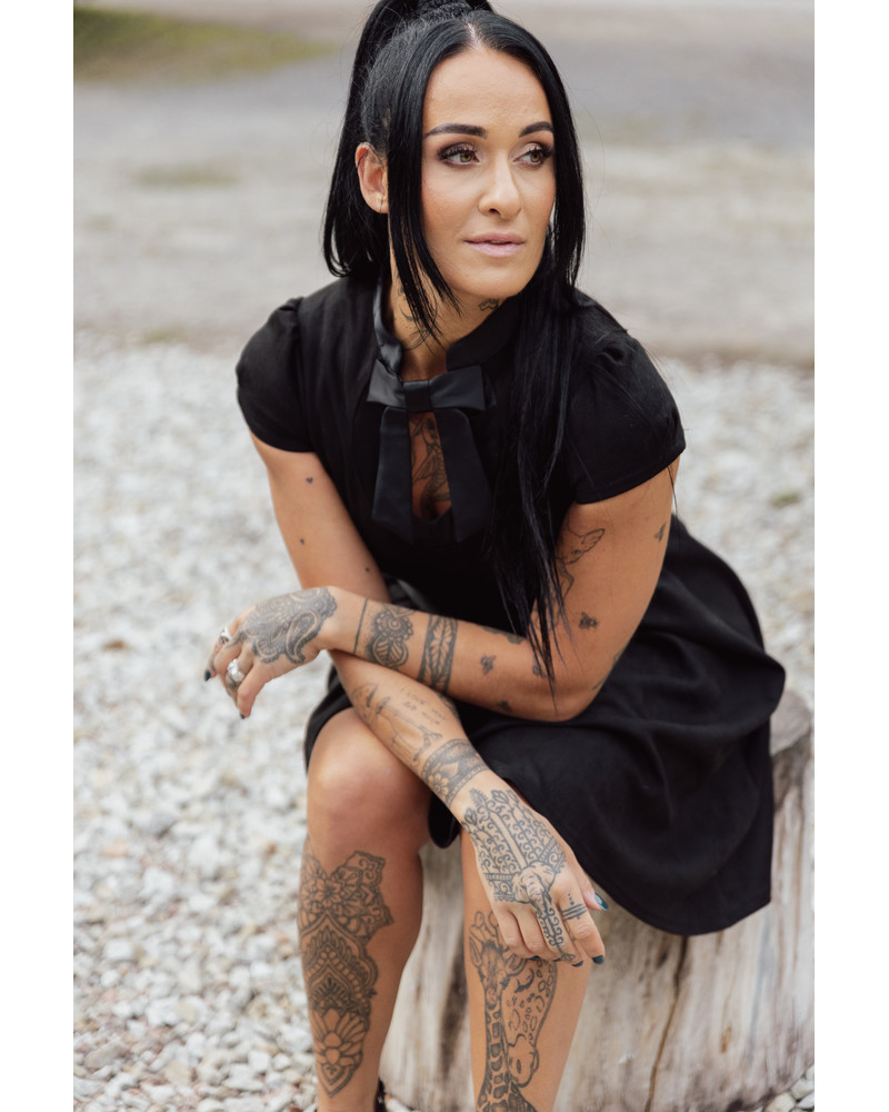 DOLLABLE DRESS SUEDE BLACK