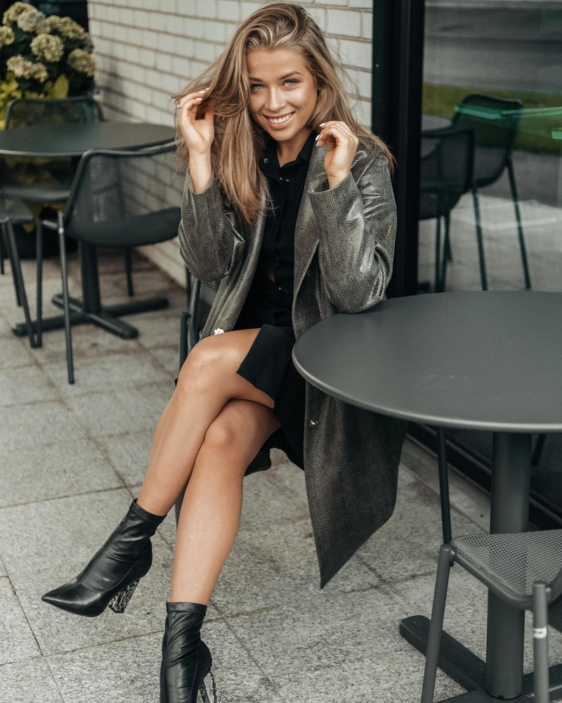 SNAKE LEATHER COAT DARK GREEN