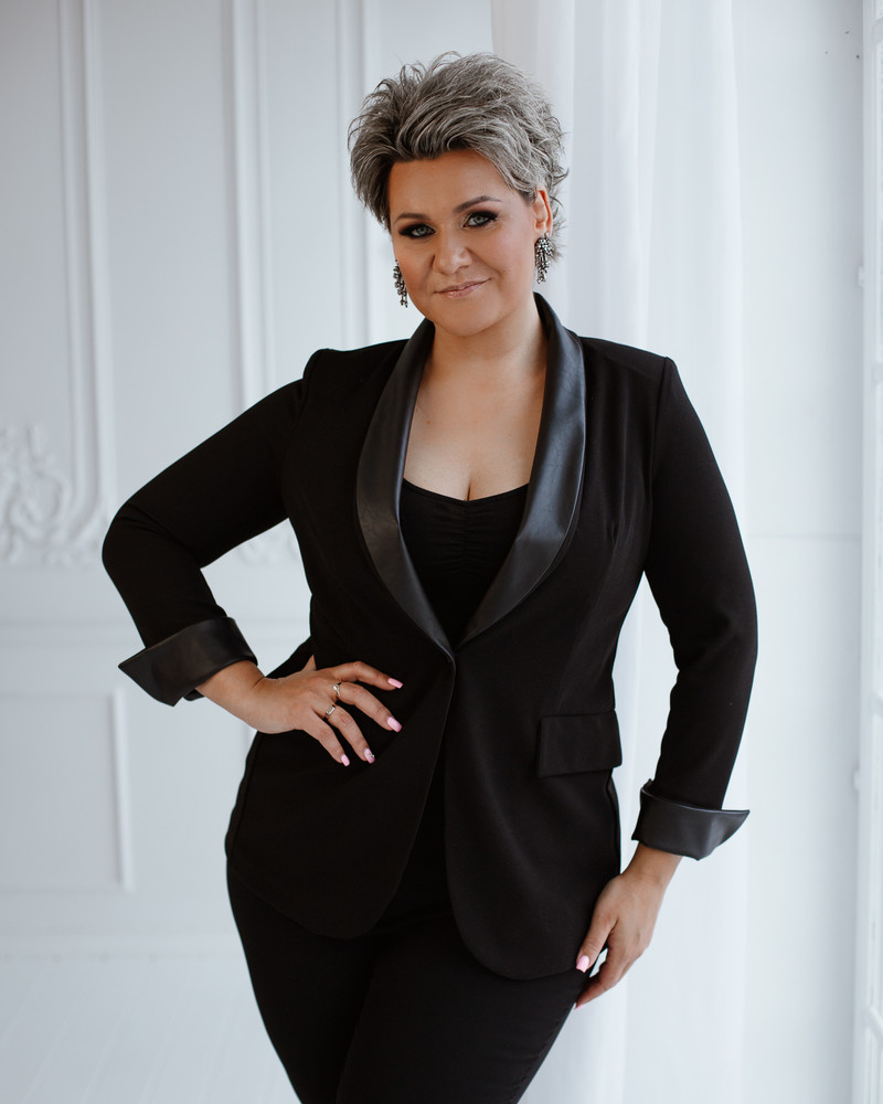 ELEGANT JACKET BLACK LEATHER DETAIL