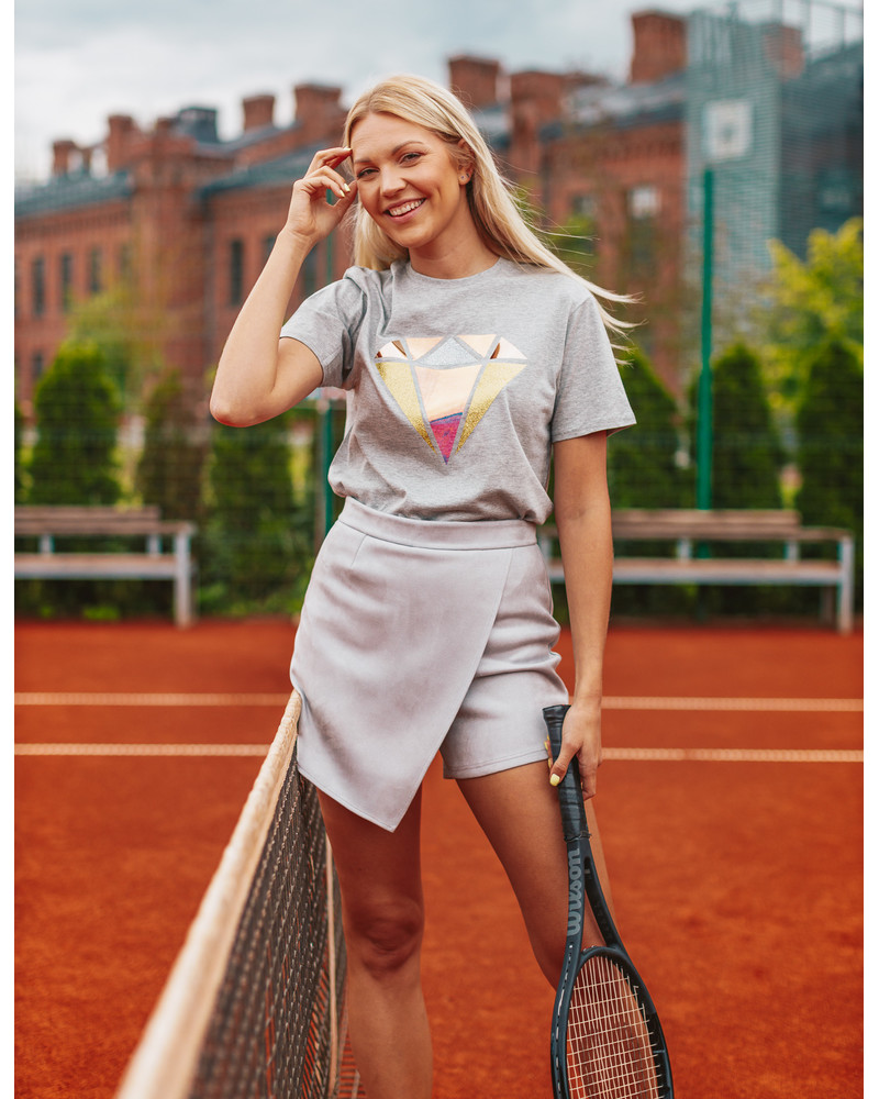 SUMMER DIAMOND OVERSIZE T-SHIRT LIGHT GREY