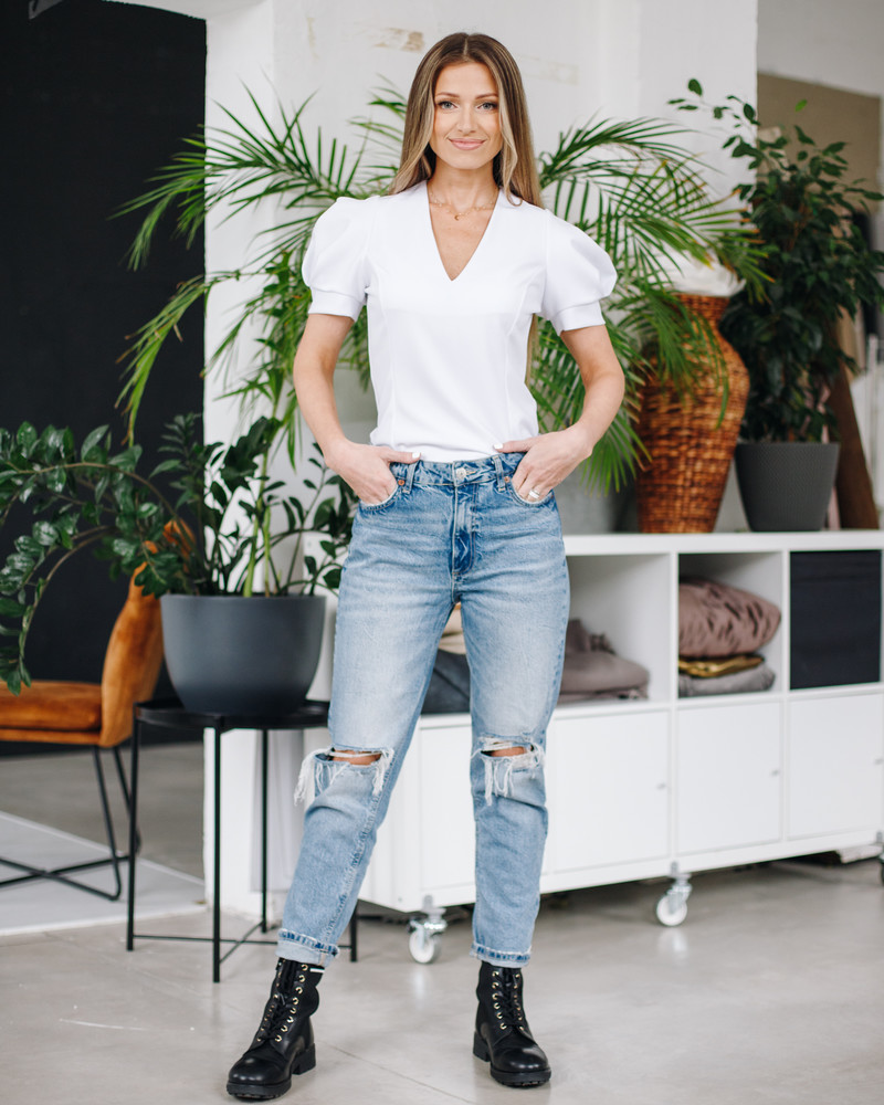 ROSE SLEEVE SHIRT WHITE