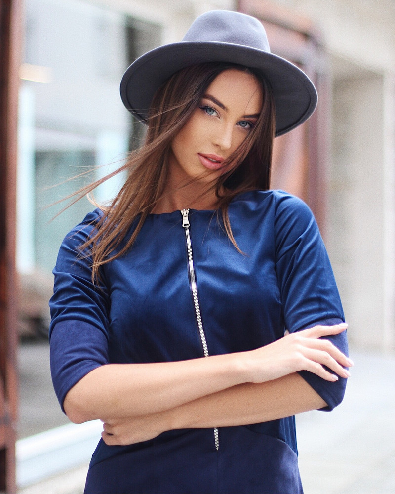 ZIPPER DRESS VELVET BLUE