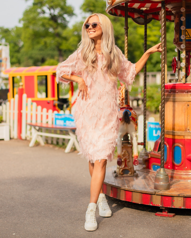 FRINGE DRESS PEACHY