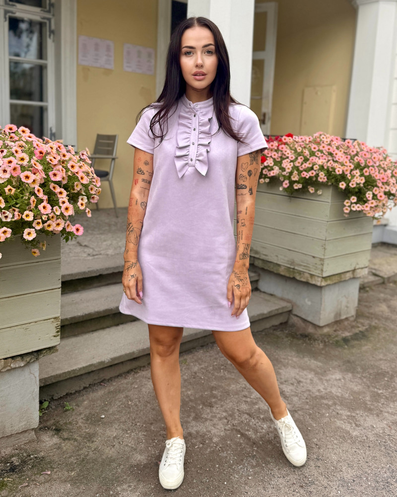 FRILL LINE DRESS LILAC