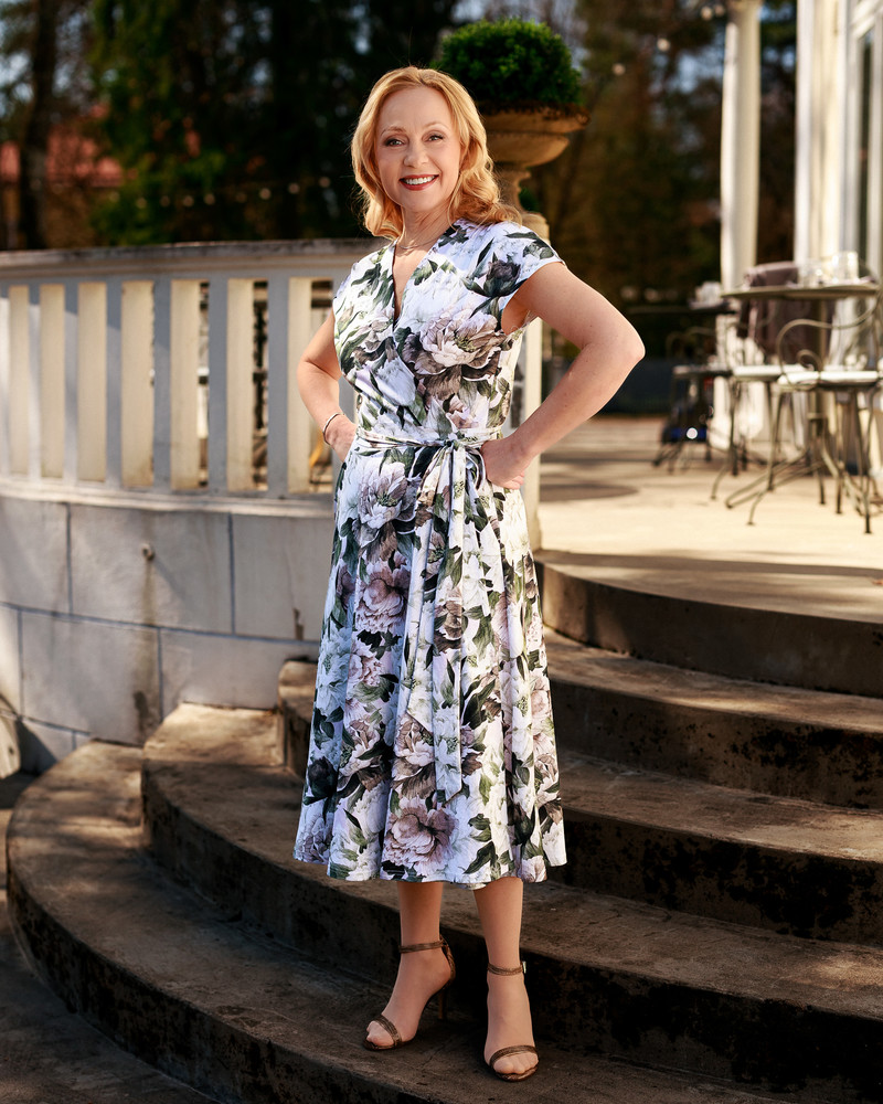 PASTEL PEONY SUMMER MOON MIDI DRESS