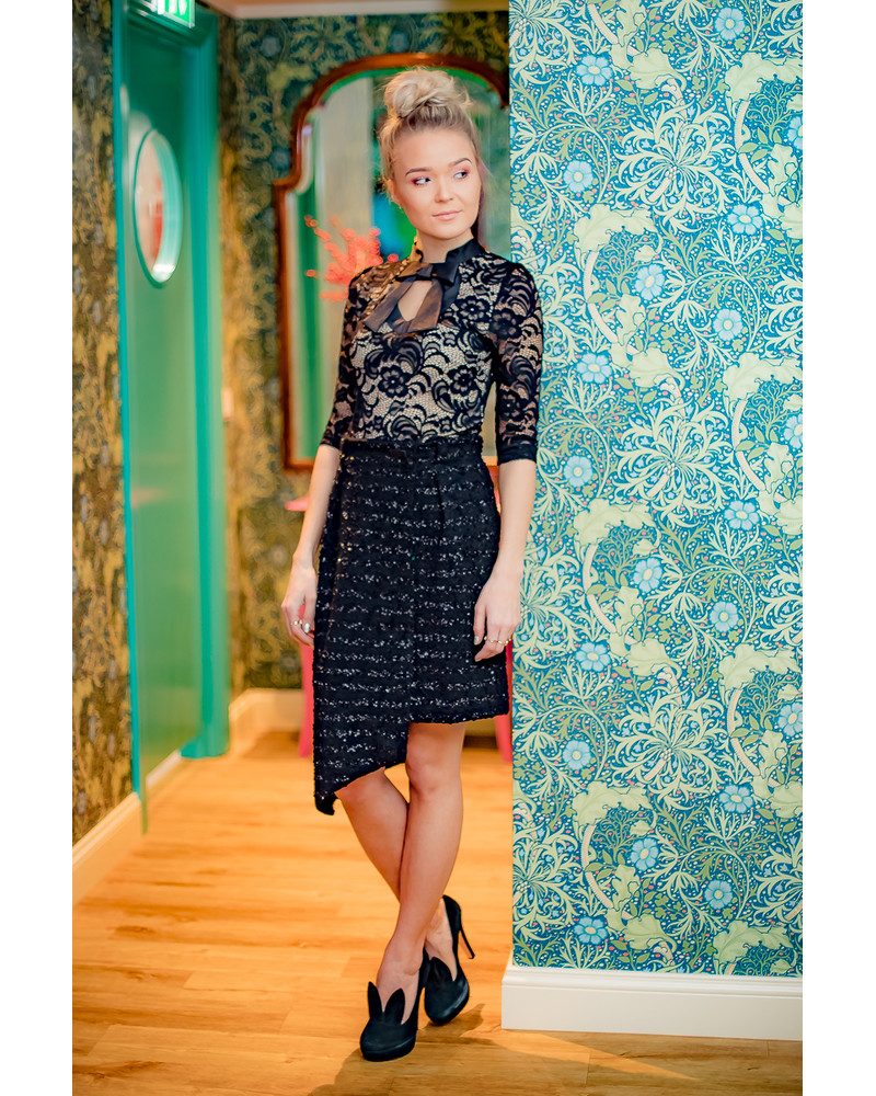 DOLLABLE SHIRT LACE BLACK