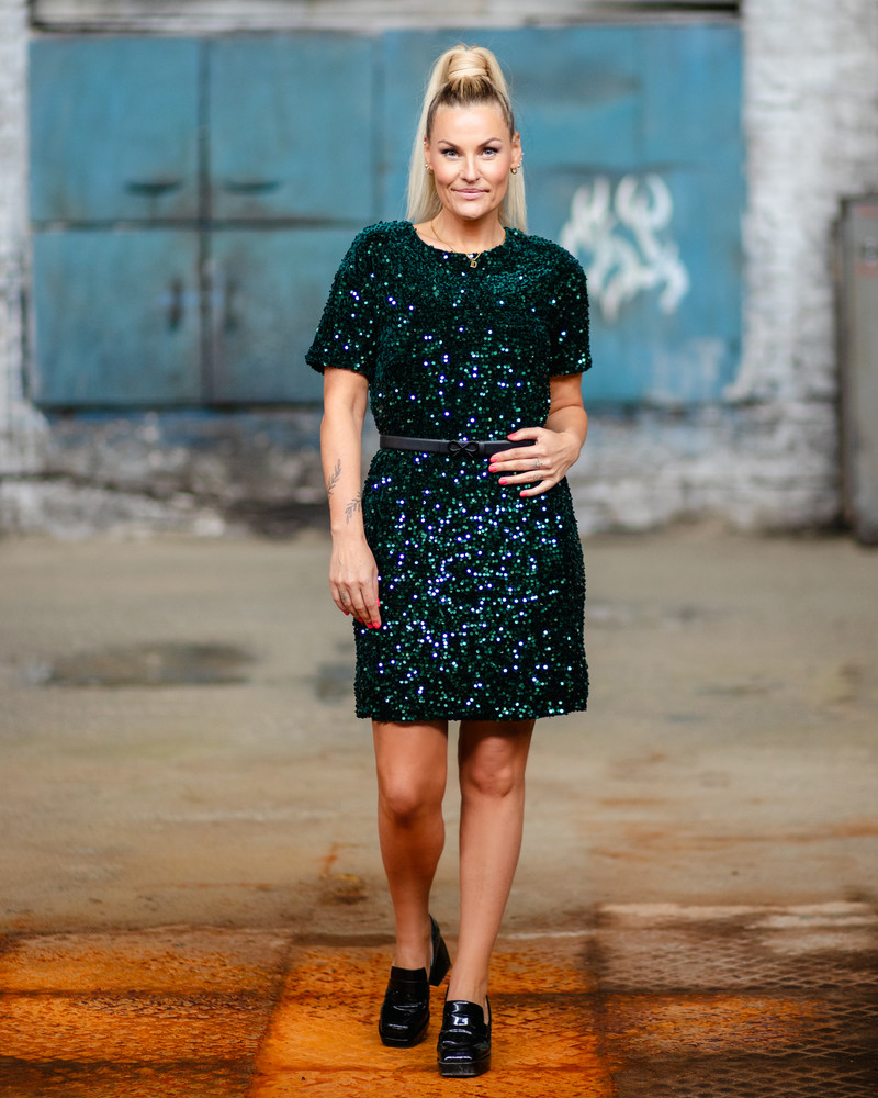 SEQUIN DRESS GREEN