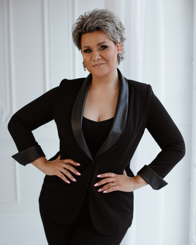 ELEGANT JACKET BLACK LEATHER DETAIL