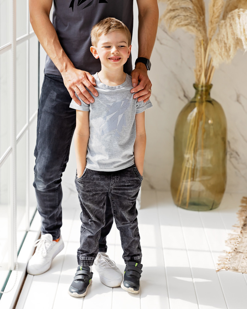 ABSTRACKT WOLF KIDS T-SHIRT LIGHT GREY