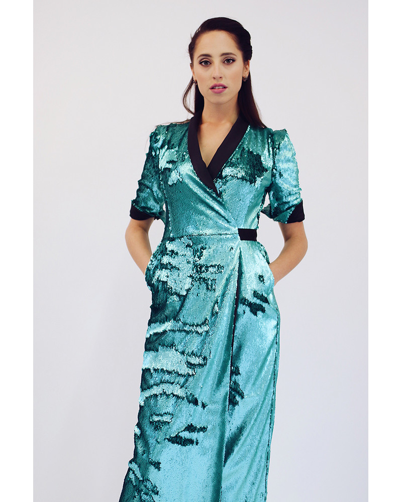 GREEN SEQUIN MAXI