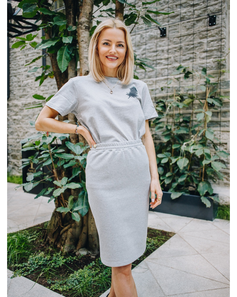 PENCIL SKIRT GREY TRIKO