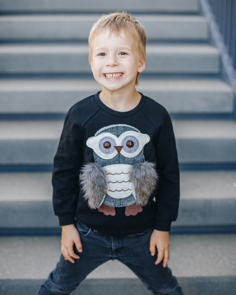 OWL KIDS SWEASHIRT BLACK