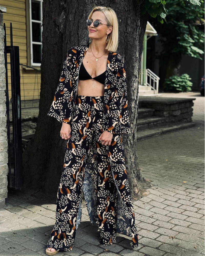 LETRIBE BIRDS WIDE TROUSERS