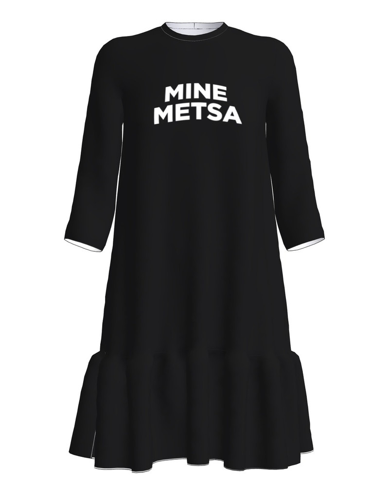 MINE METSA FRILL DRESS BLACK