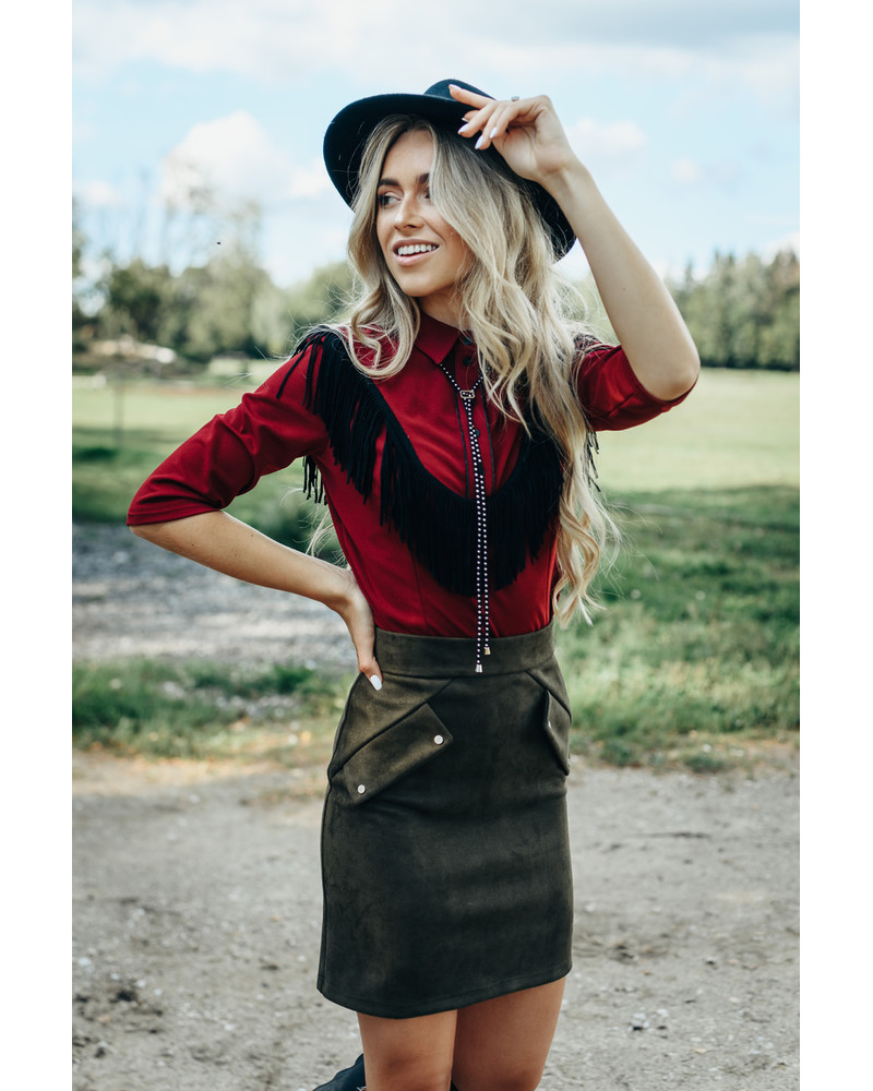 BORDEAUX FRINGE SHIRT