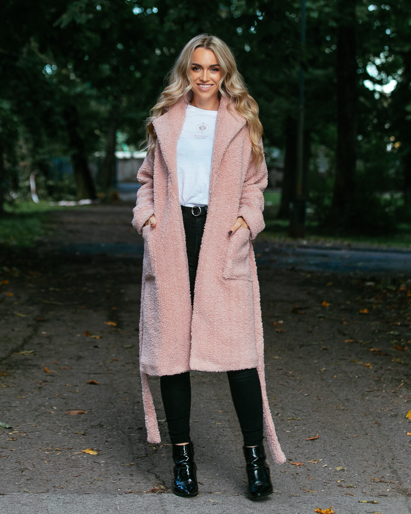 PASTEL PINK FURRY DREAMY COAT