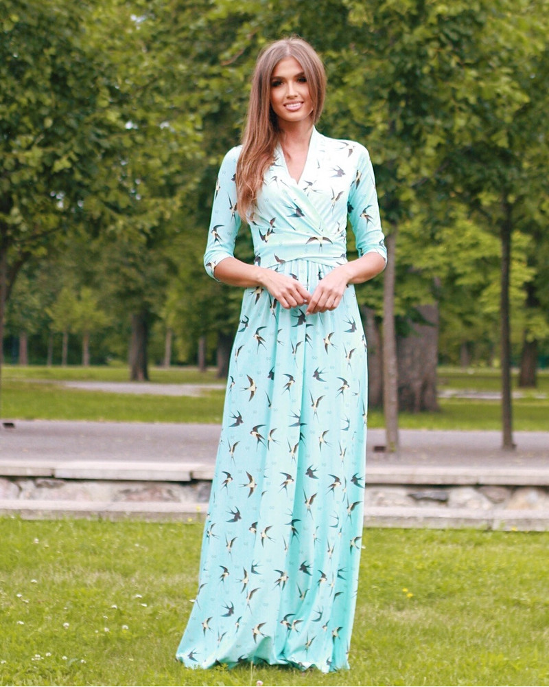 SWIFT ELEGANT MAXI DRESS LIGHT BLUE