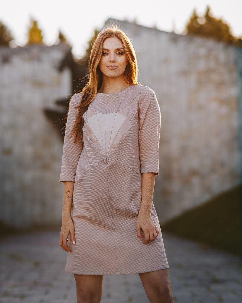 SAND FOX POCKET DRESS BEIGE