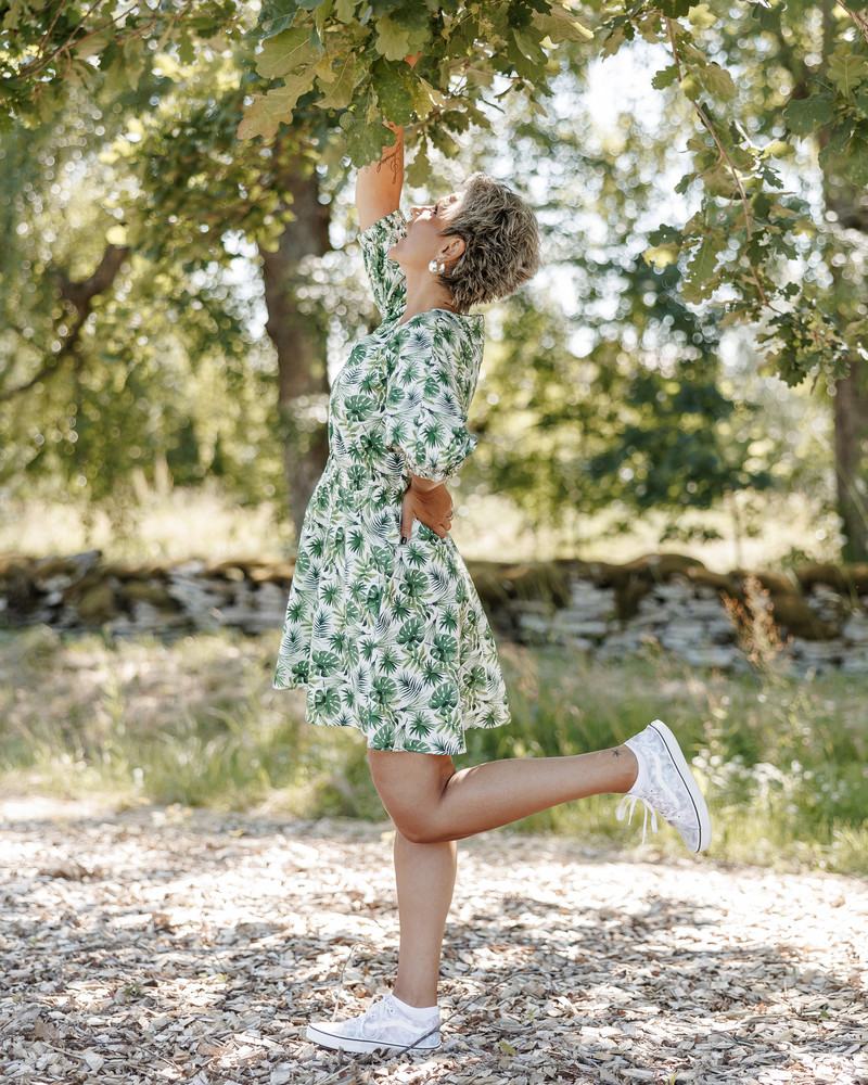 PUFF CIRCLE DRESS JUNGLE GREEN