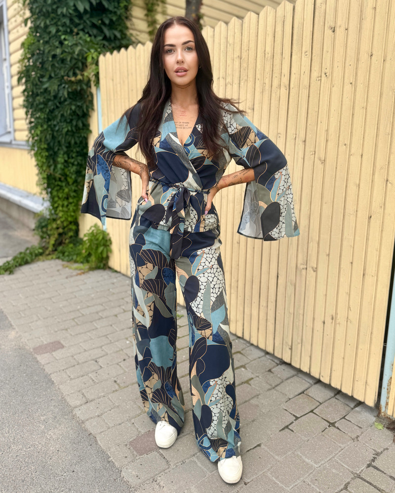 CAMO BOHO WIDE TROUSERS GREEN