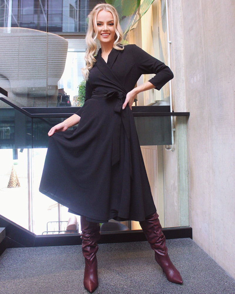 MOON MIDI DRESS BLACK