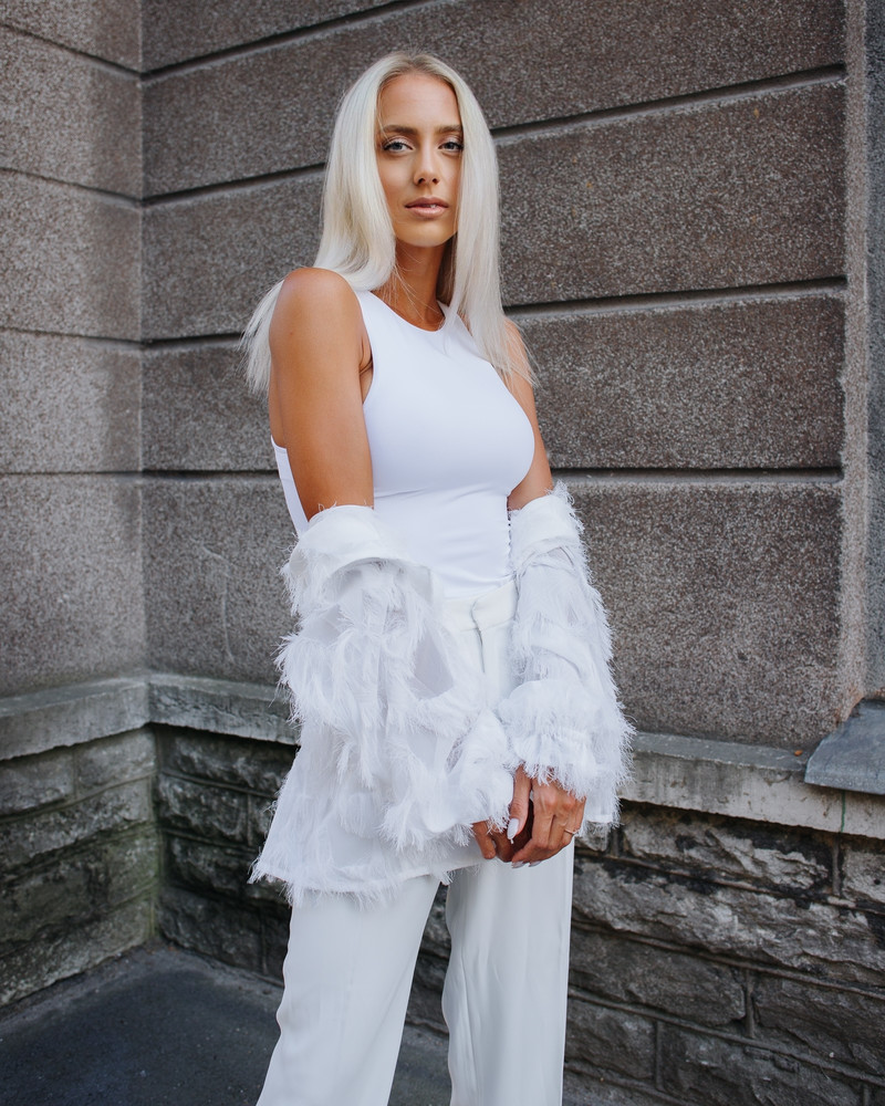 FRINGE JACKET WHITE